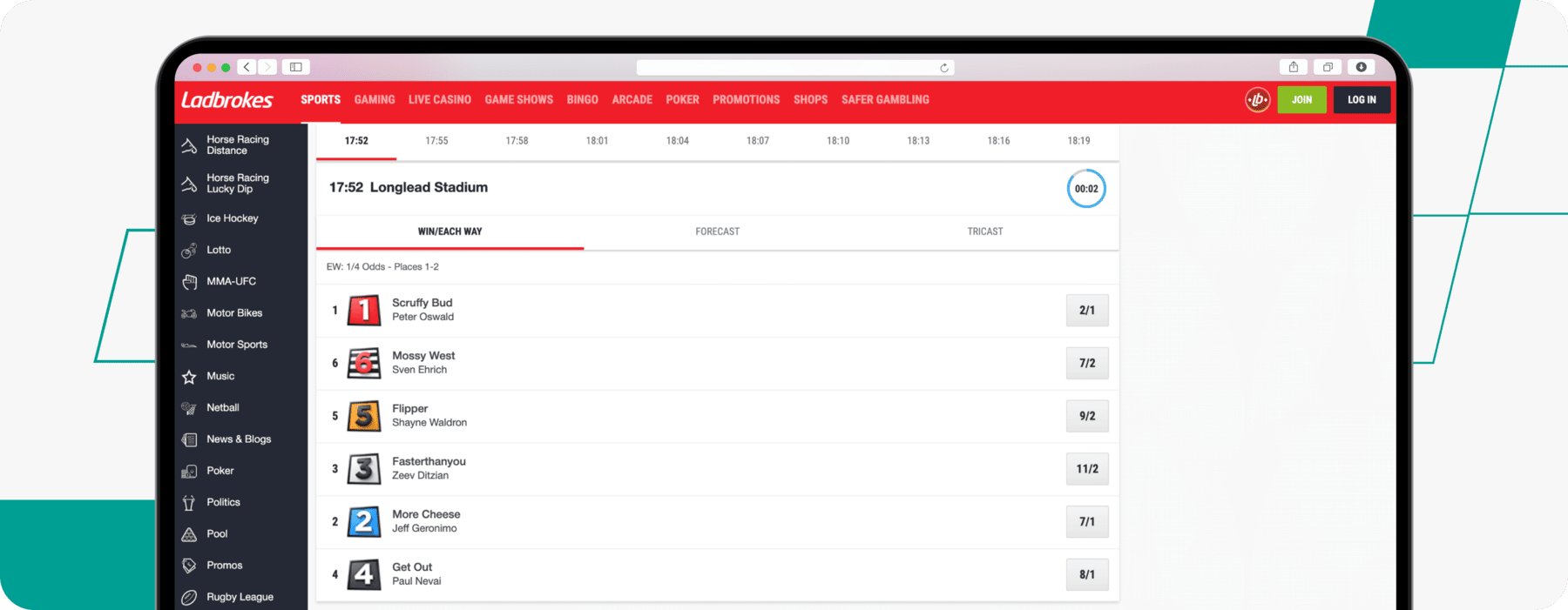 Greyhound betting on ladbrokes