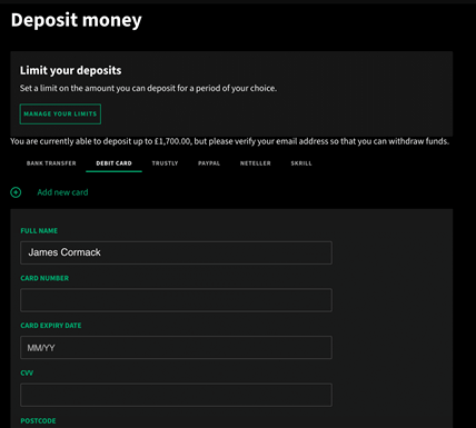 Smarkets deposit and withdrawal process