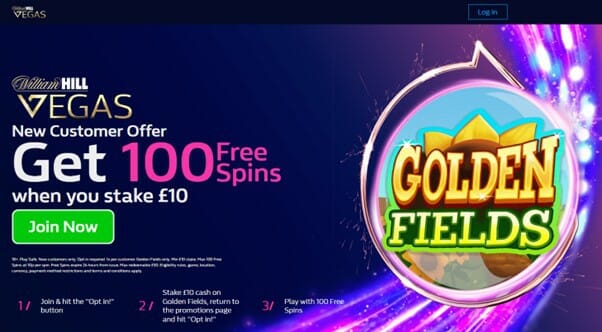 William Hill Vegas Bonus Screenshot