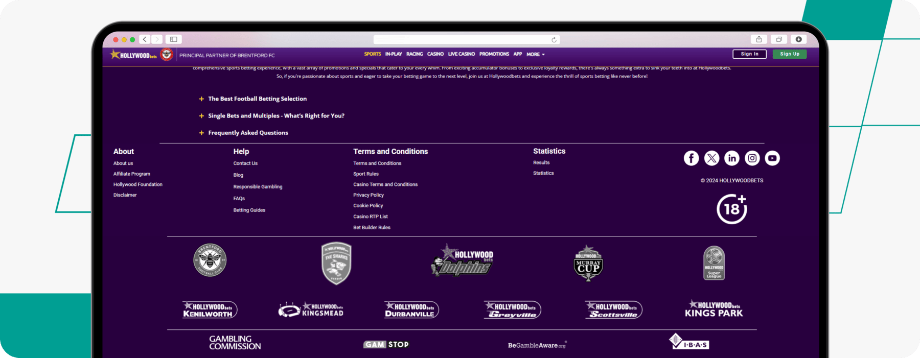 screenshot of hollywoodbets partnerships